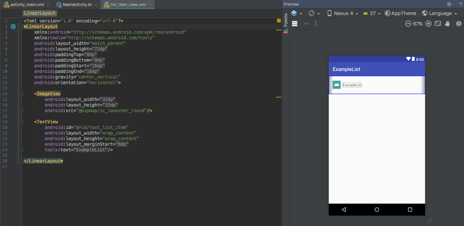 How to implement a RecyclerView - Creating a list row layout