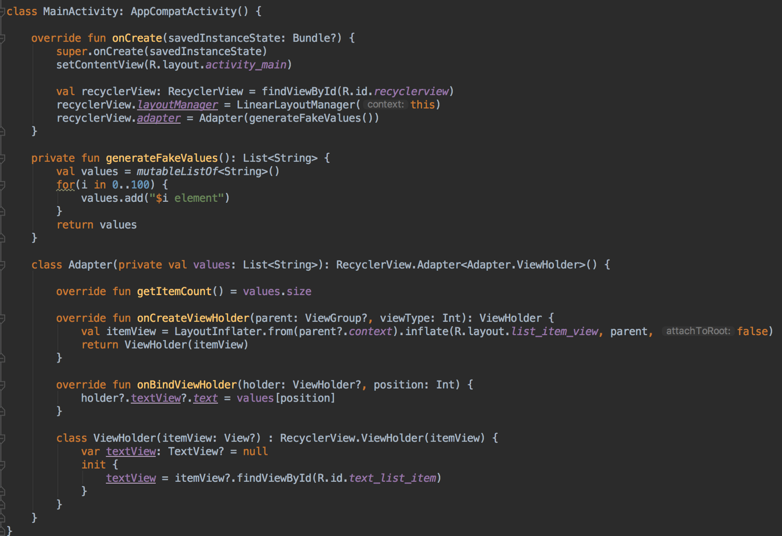 How to implement a RecyclerView - An example of RecyclerView implementation