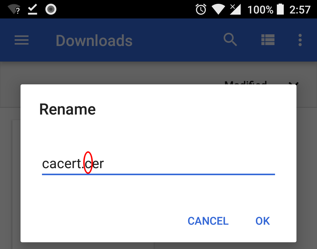 CA certificate file rename