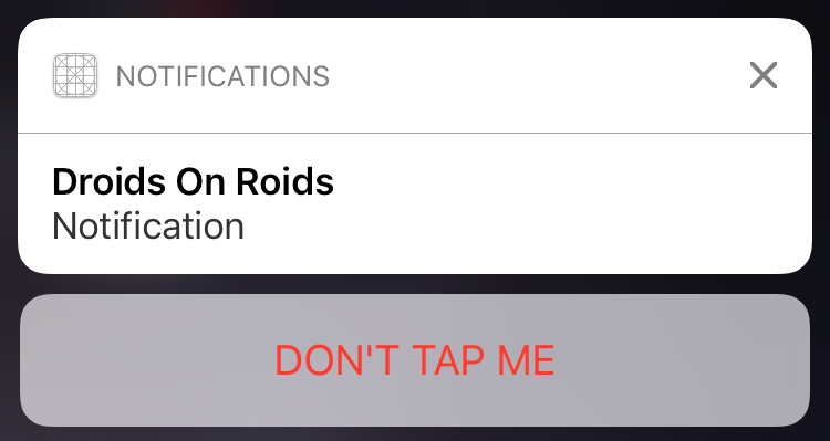 iOS 10 Notification Action