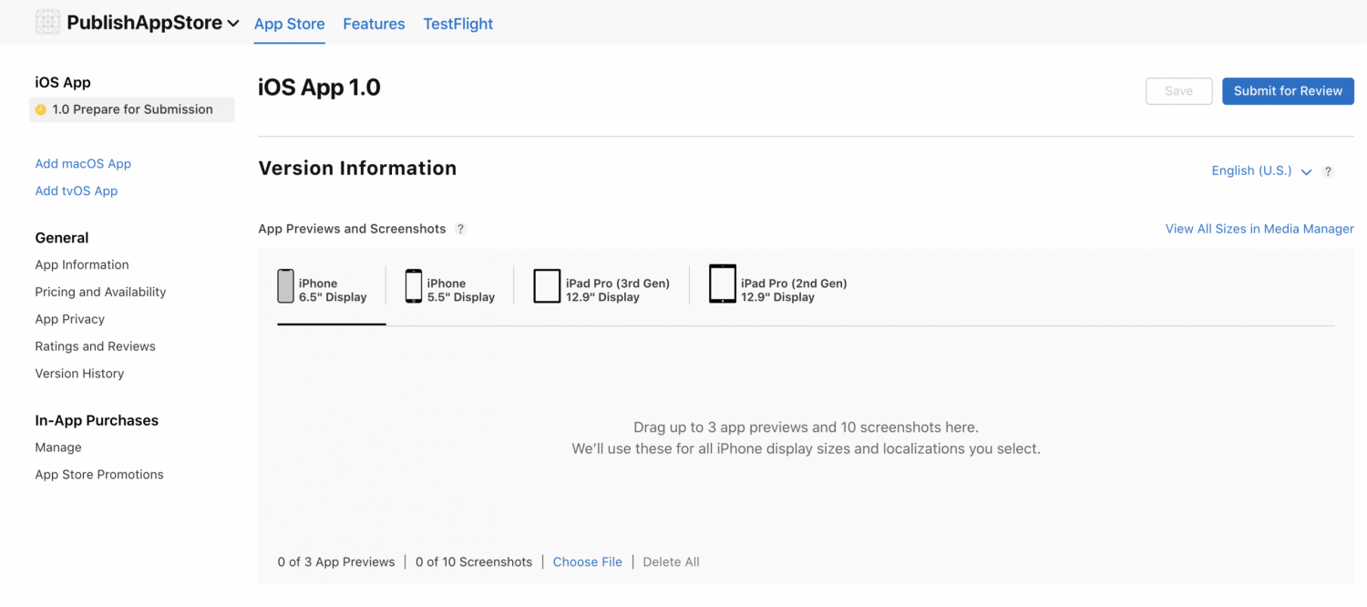 Publishing on the App Store – preparing for submission