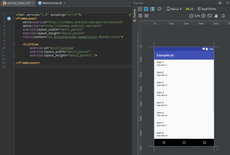 How to Implement a ListView - Adding a ListView to the activity_main.xml layout