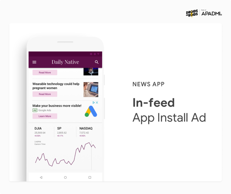 Native ads as one of the mobile app advertising methods