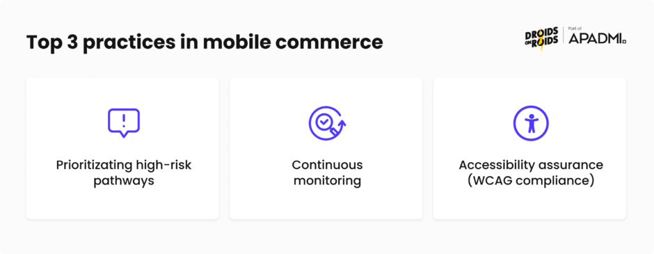 Top 3 practices in mobile commerce